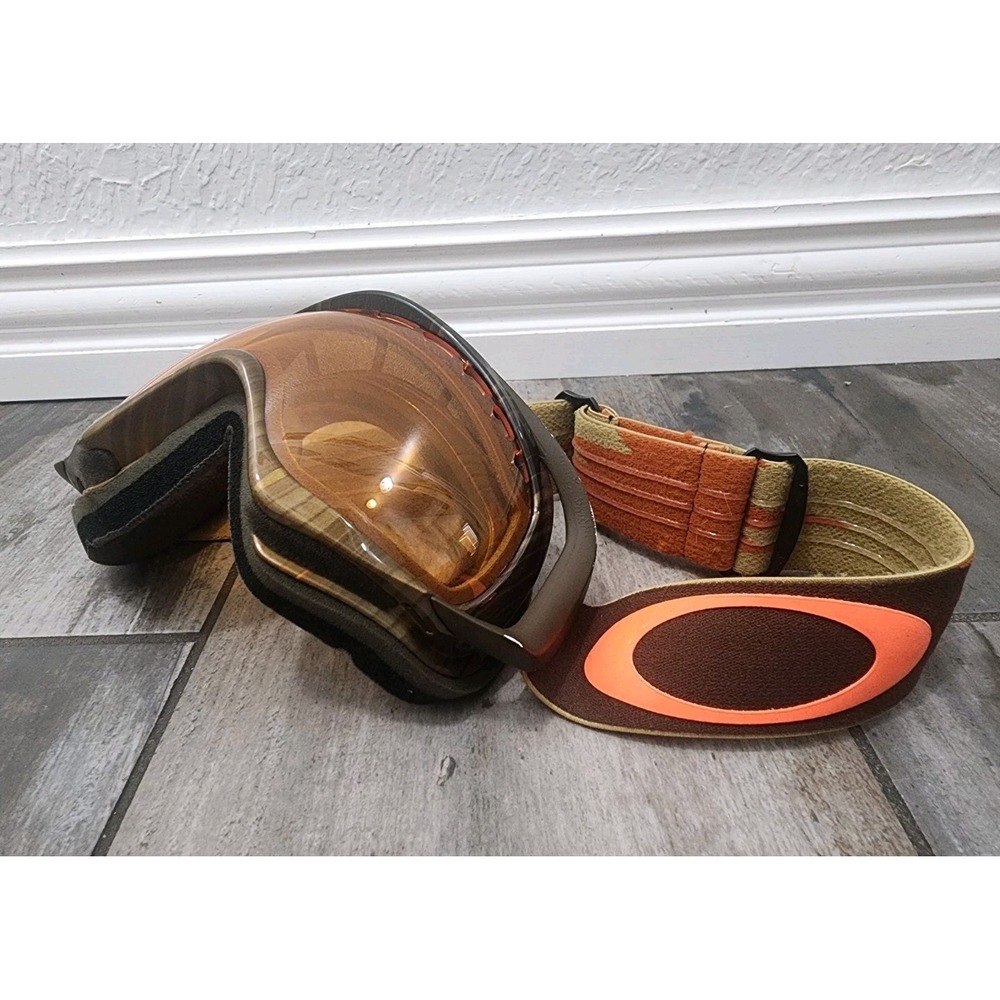 Oakley Goggles Crowbarbrown Wet dry Neon rhone w24k iridium Ski Snow Brown Strap